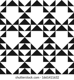 Vector creative seamless geometric pattern. Textile striped black and white texture. Abstract monochrome fabric background
