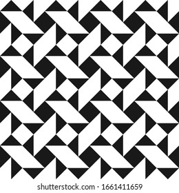 Vector creative seamless geometric pattern. Textile striped black and white texture. Abstract monochrome fabric background