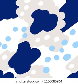 Vector creative seamless pattern with brush strokes and color splashes on white. Universal background for printing brochure, poster, summer print and textile design.