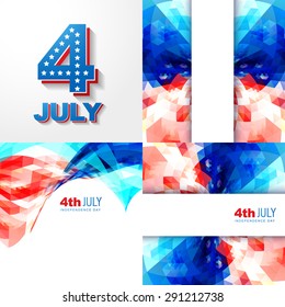 vector creative set of american independence day background illustration