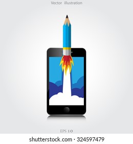 Vector creative start concept flat illustration. Project startup.