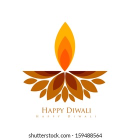 vector creative style diwali festival diya