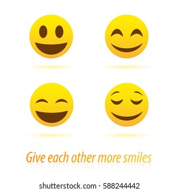 Vector creative style smiles with good emotions