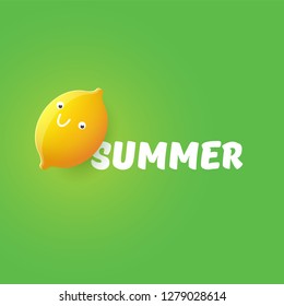 vector creative summer label or icon green background with lights. Summer fun concept background with fresh lemon