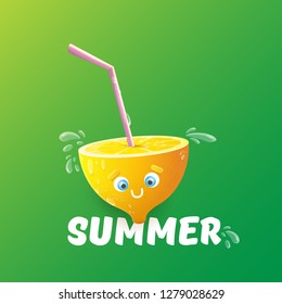vector creative summer label or icon green background with lights. Summer fun concept background with fresh lemon