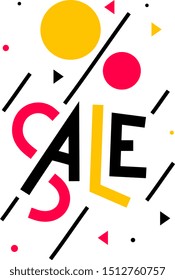 Vector creative summer sale template with text and abstract element on white background. Flat line art style design for web, site, banner, poster