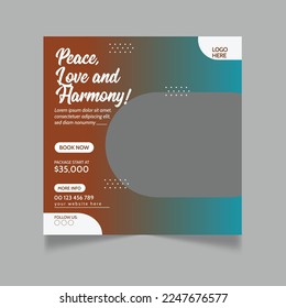Vector creative travel adventure social media post template
