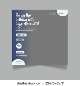 Vector creative travel adventure social media post template