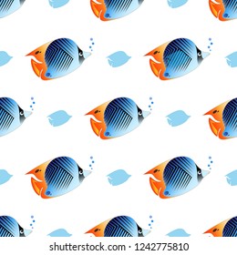 Vector creative tropical fish pattern for decoration
