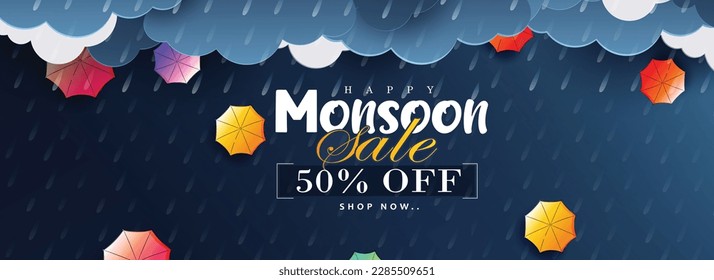 vector creative typography illustration,banner  Monsoon season.