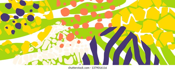 Vector creative universal header  with animal skin elements.