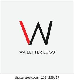 Vector creative wa or aw initial line art monogram minimal elegant modern brand unique logo