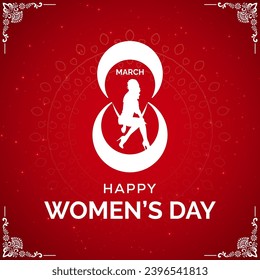 Vector creative Womens day greeting card design template.