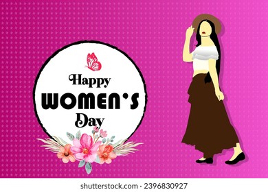 Plantilla de diseño de tarjetas de felicitación para el día de la mujer creativa vectorial.