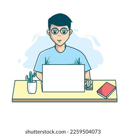 Vector creative worker vector illustration, Designer creative, digital art, graphic design