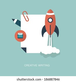 vector creative writing concept illustration