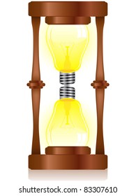 Vector - Creativity Hourglass with Light Bulb