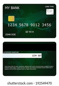 Vector credit card, both sides