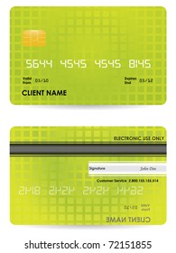 Vector Credit Card, Front And Back View