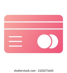 Vector Credit Card Glyph Gradient Icon Design
