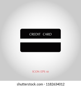 Vector credit card icon, EPS 10 illustration style