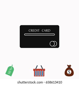 Vector credit card icon, Vector EPS 10 illustration style