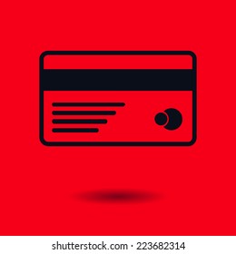 Vector credit card icon. Flat design style. EPS 10.
