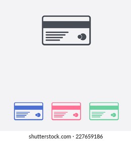 Vector credit card icon. Flat design style. EPS 10.