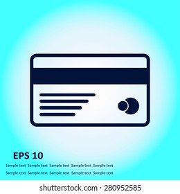 Vector credit card icon. Flat design style. EPS 10.