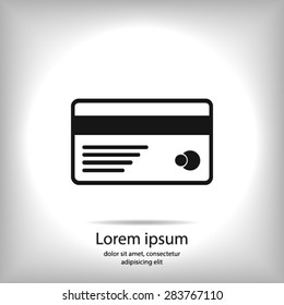 Vector credit card icon. Flat design style. EPS 10.