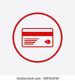 Vector credit card icon. Flat design style. EPS 10.