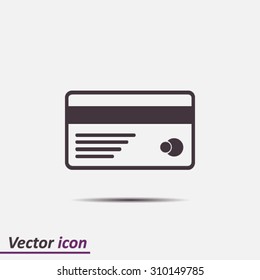 Vector credit card icon. Flat design style. EPS 10.