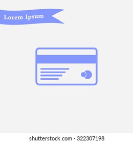Vector credit card icon. Flat design style. EPS 10.