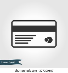 Vector credit card icon. Flat design style. EPS 10.