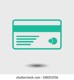 Vector credit card icon. Flat design style. EPS 10.