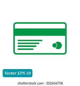 Vector credit card icon. Flat design style. EPS 10.