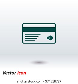 Vector credit card icon. Flat design style. EPS 10.