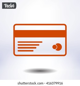 Vector credit card icon. Flat design style. EPS 10.