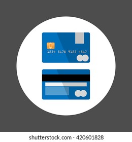 Vector Credit Card Icon, Flat design vector illustration
