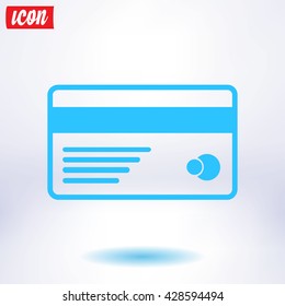 Vector credit card icon. Flat design style. EPS 10.