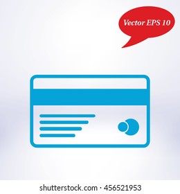 Vector credit card icon. Flat design style. EPS 10.