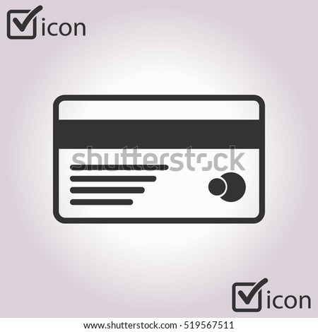 Vector credit card icon. Flat design style. EPS 10.