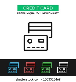 Vector credit card icon. Payment concepts. Premium quality graphic design. Modern signs, outline symbols collection, simple thin line icons set for websites, web design, mobile app, infographics
