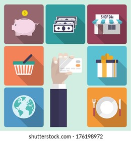 Vector credit card icons. 