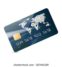 Vector Credit Card Illustration Isolated on White Background 