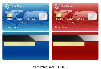 vector credit card isolated on white