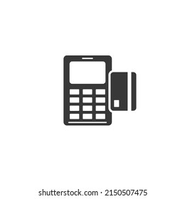 Vector credit card machine icon flat sign