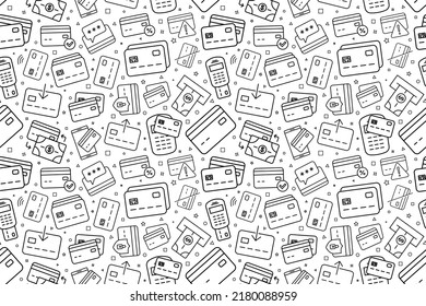 Vector credit card pattern. Plastic card seamless background