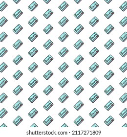 Vector credit card pattern with various icons.