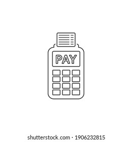 Vector credit card payment magnetic stripe reading line icon